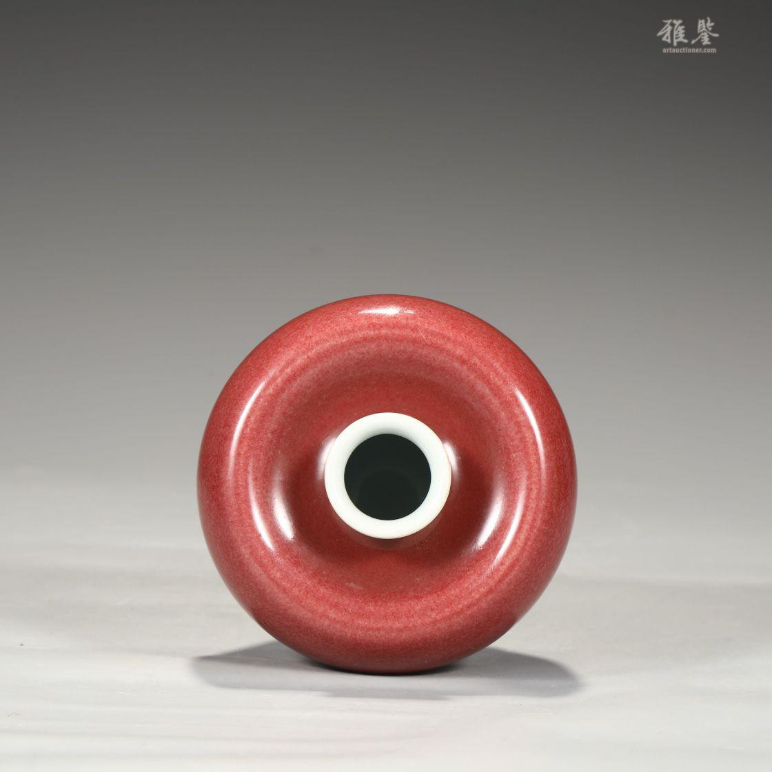 清時代 康熙年製 豆紅釉苹果尊・時代物・古陶磁・古賞物・旧家買出品 清康熙豇豆紅釉蘋果尊_LOT.1019_拍品详情_雅鉴艺术网拍品详情