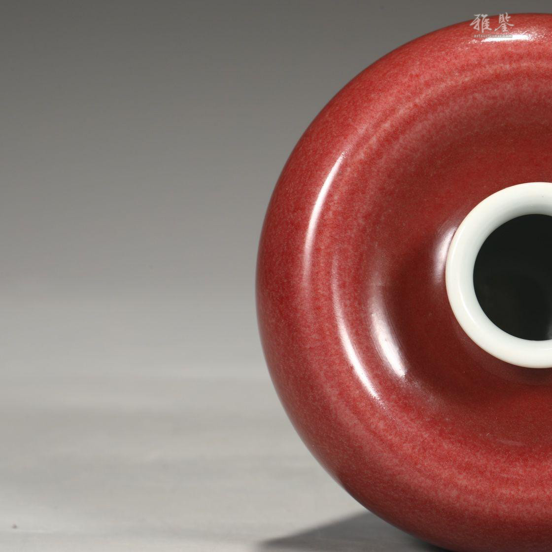 清時代 康熙年製 豆紅釉苹果尊・時代物・古陶磁・古賞物・旧家買出品 清康熙豇豆紅釉蘋果尊_LOT.1019_拍品详情_雅鉴艺术网拍品详情