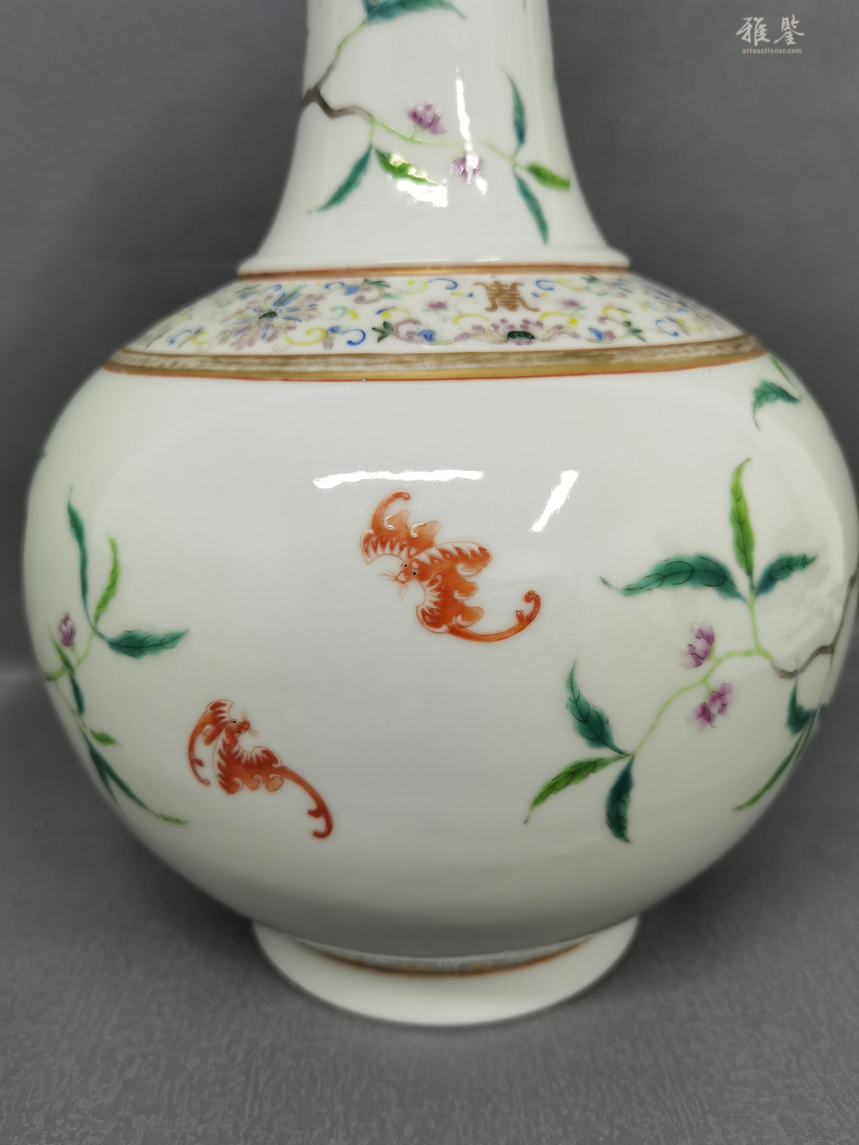 粉彩九桃纹赏瓶_LOT.293_拍品详情_雅鉴艺术网拍品详情