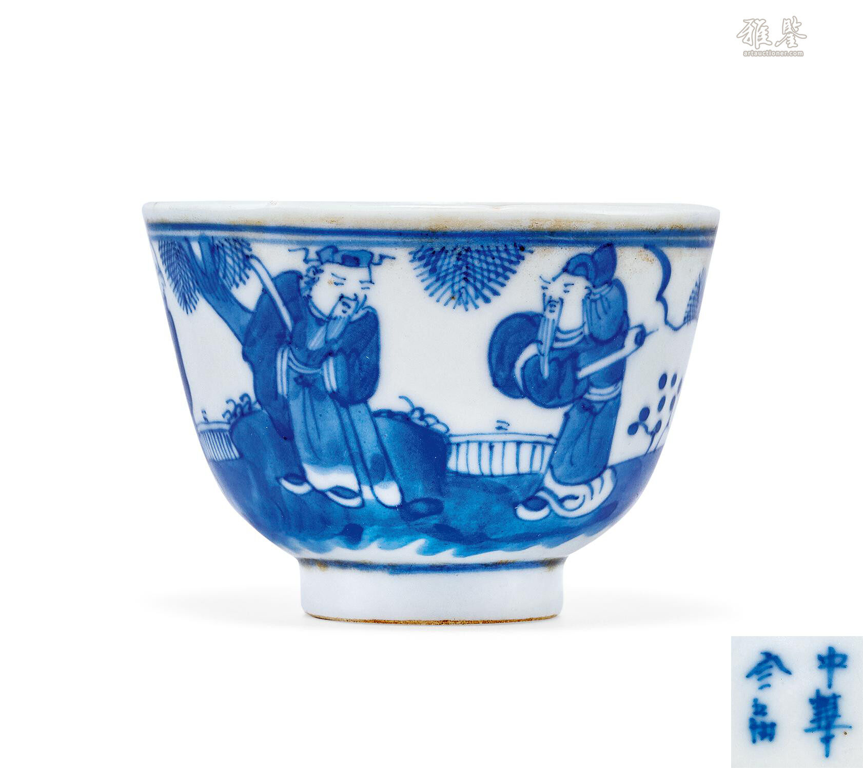 民国 青花福禄寿三星图杯_LOT.009_拍品详情_雅鉴艺术网拍品详情