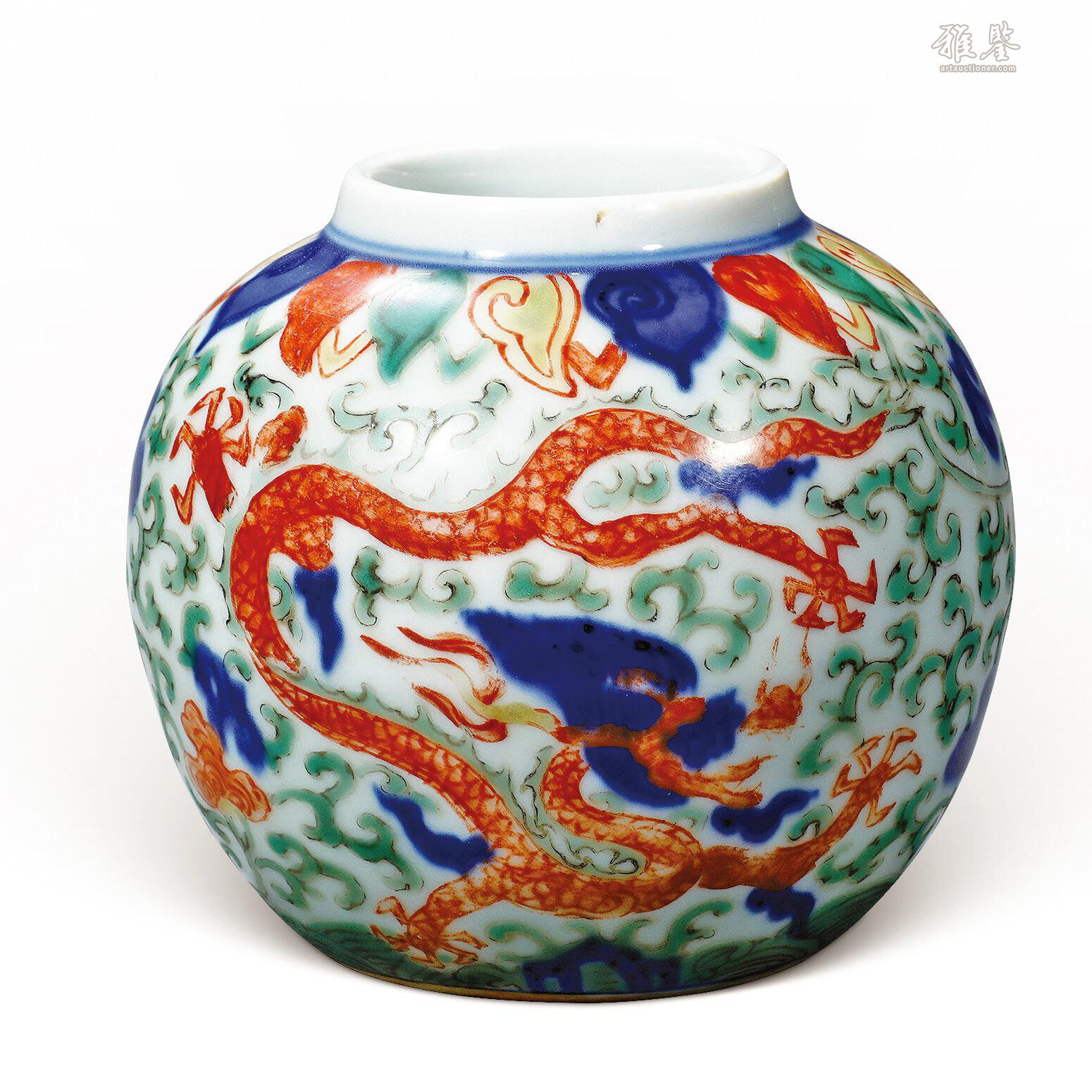 明嘉靖青花五彩龙纹罐_LOT.709_拍品详情_雅鉴艺术网拍品详情