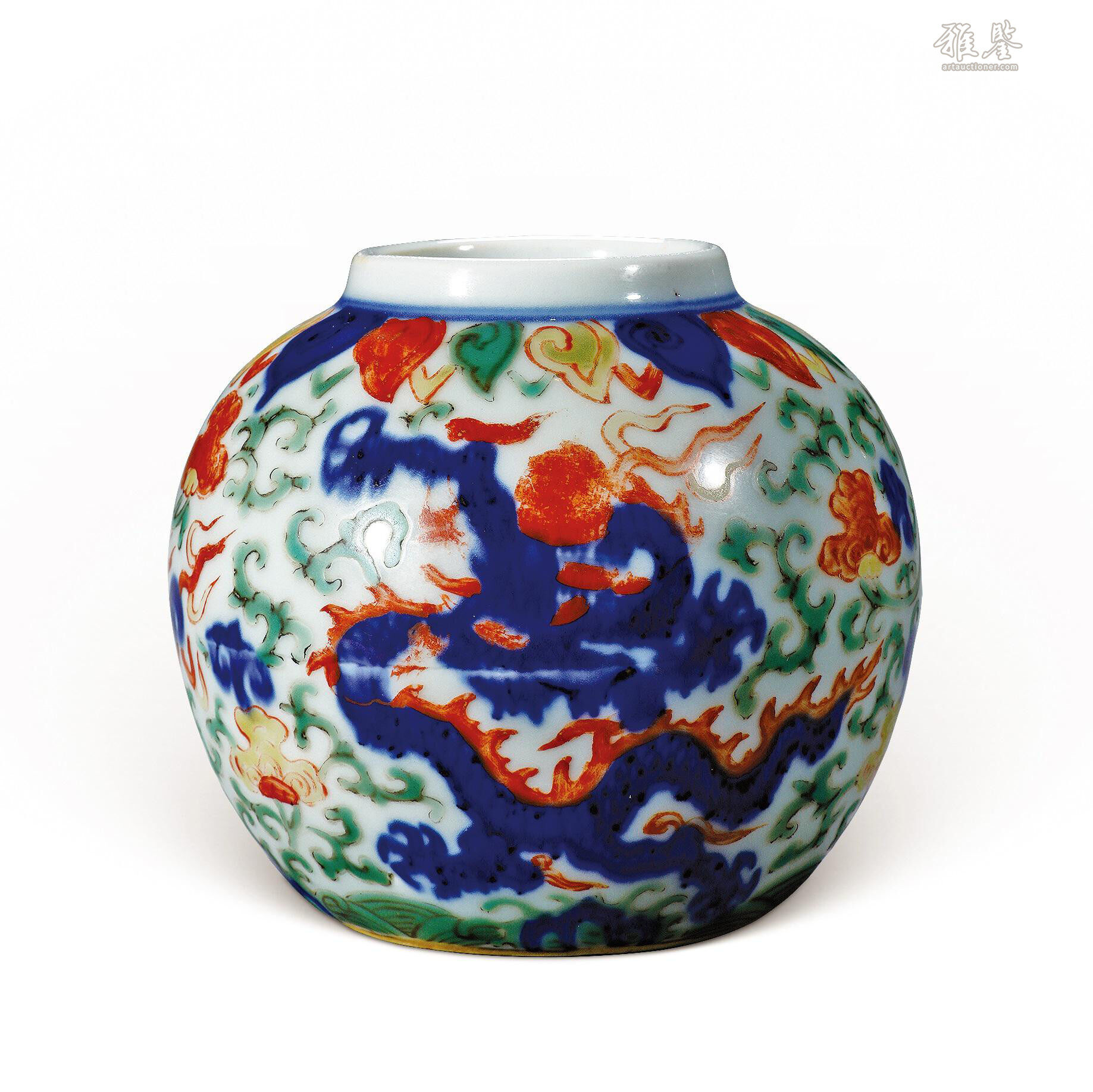 明嘉靖青花五彩龙纹罐_LOT.709_拍品详情_雅鉴艺术网拍品详情