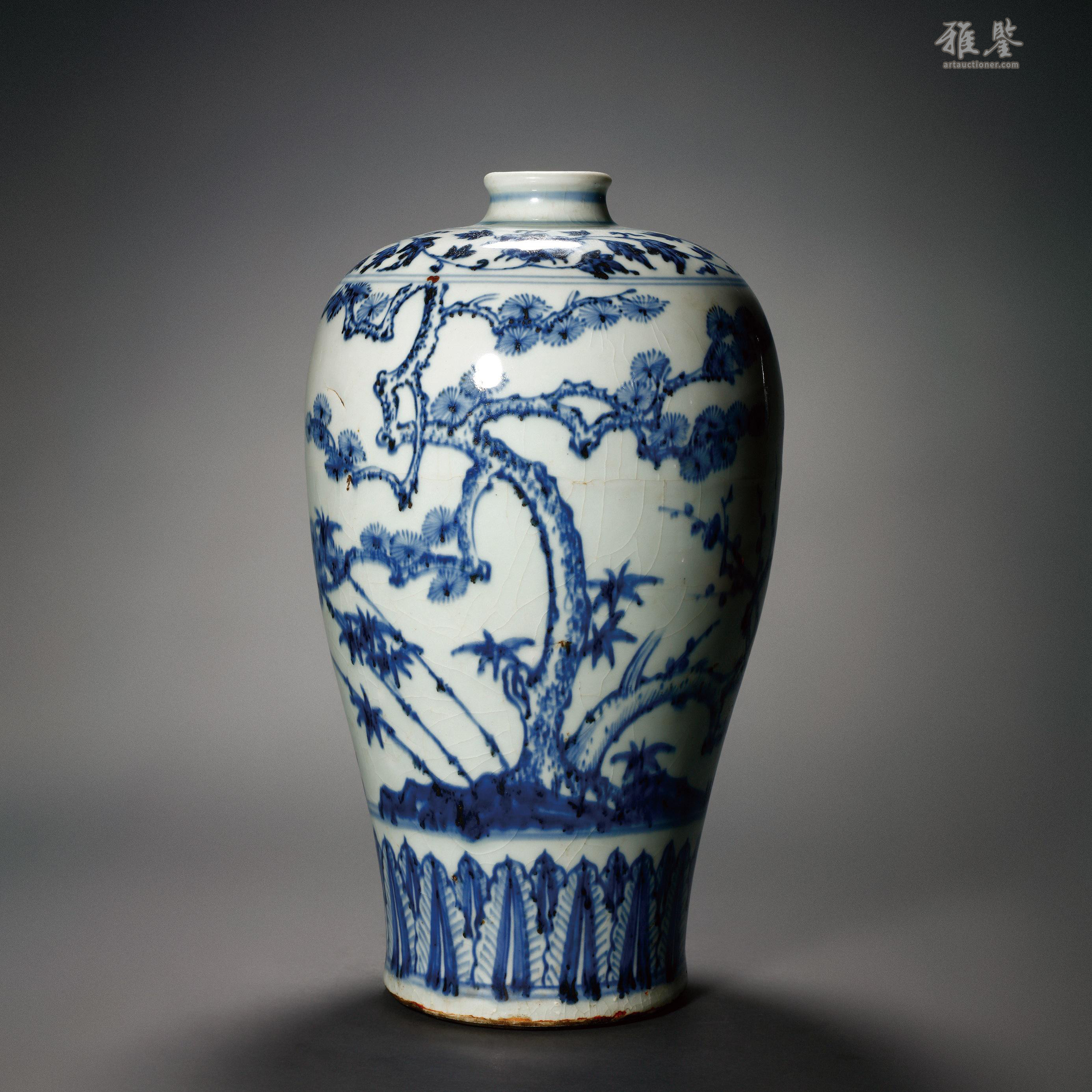 中国明時代中期(青花)染付梅瓶 中国明時代中期(青花)染付梅瓶 - メルカリ