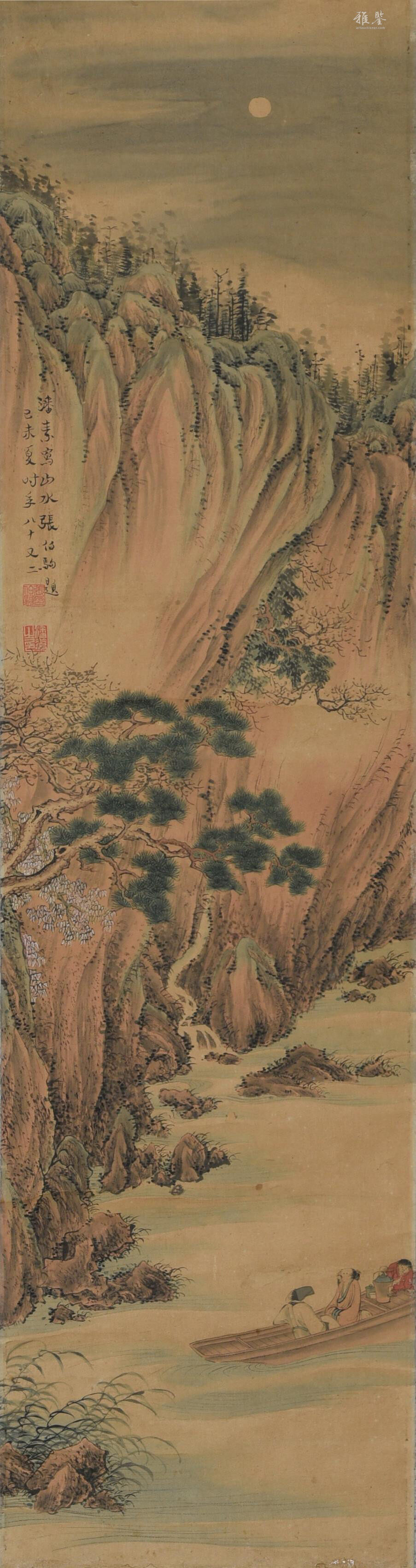 张伯驹、潘素合作赤壁山水(日本回流原老旧装裱) 立轴_LOT.013_拍品详情