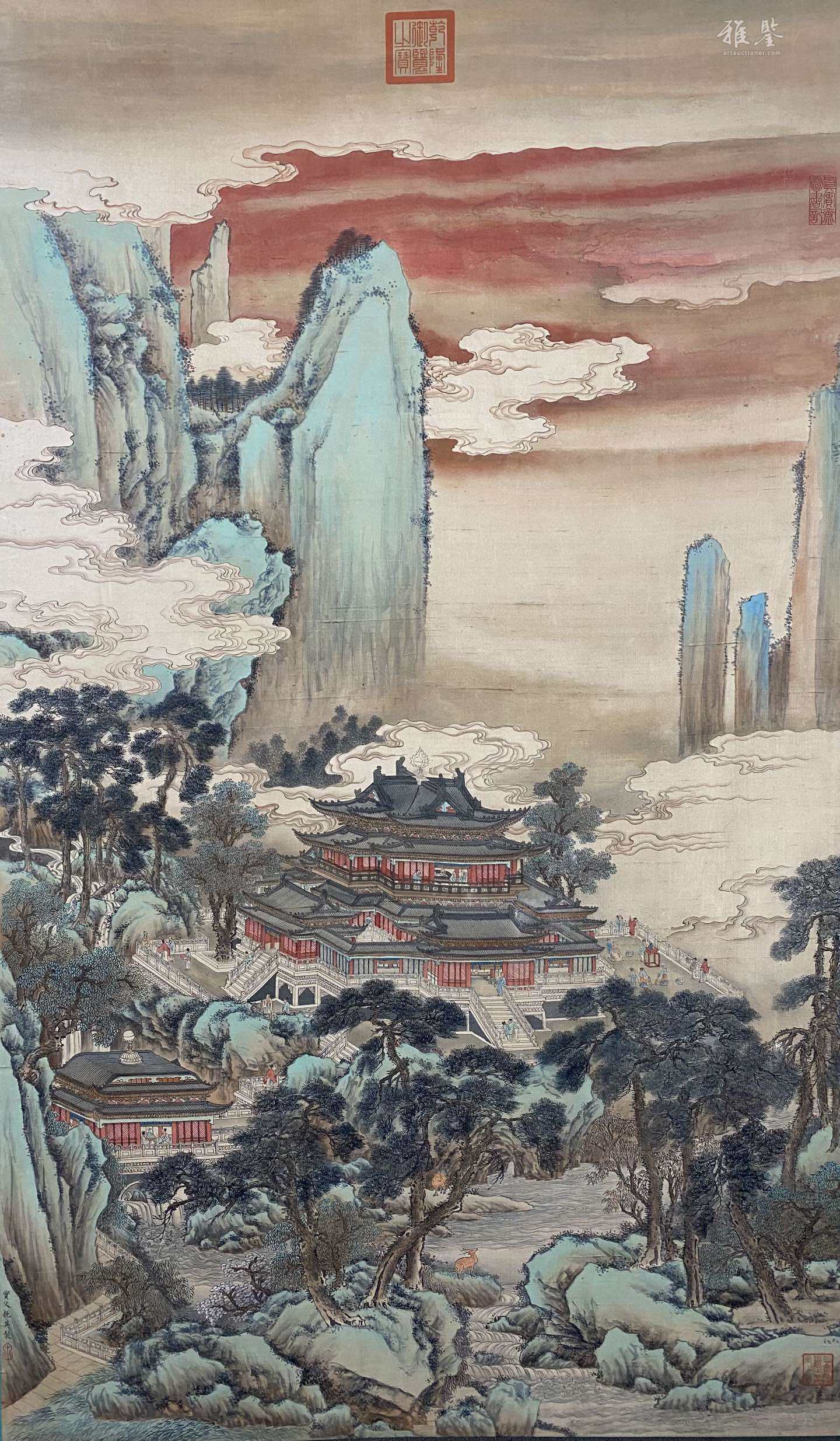 仇英仙山楼阁图166*97 绢本立轴_LOT.22256_拍品详情_雅鉴艺术网拍品详情