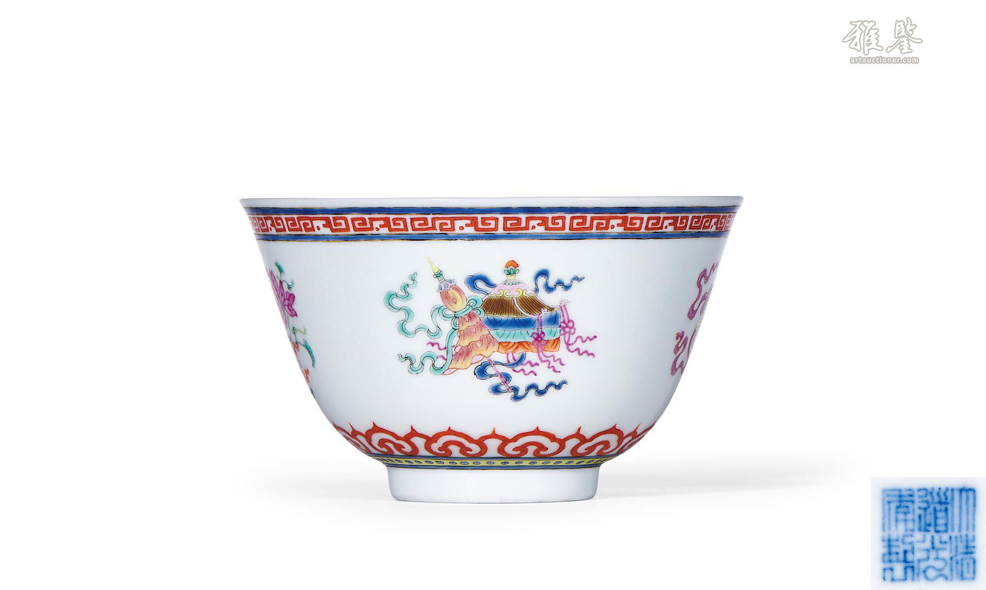 清道光粉彩八吉祥纹碗_LOT.616_拍品详情_雅鉴艺术网拍品详情