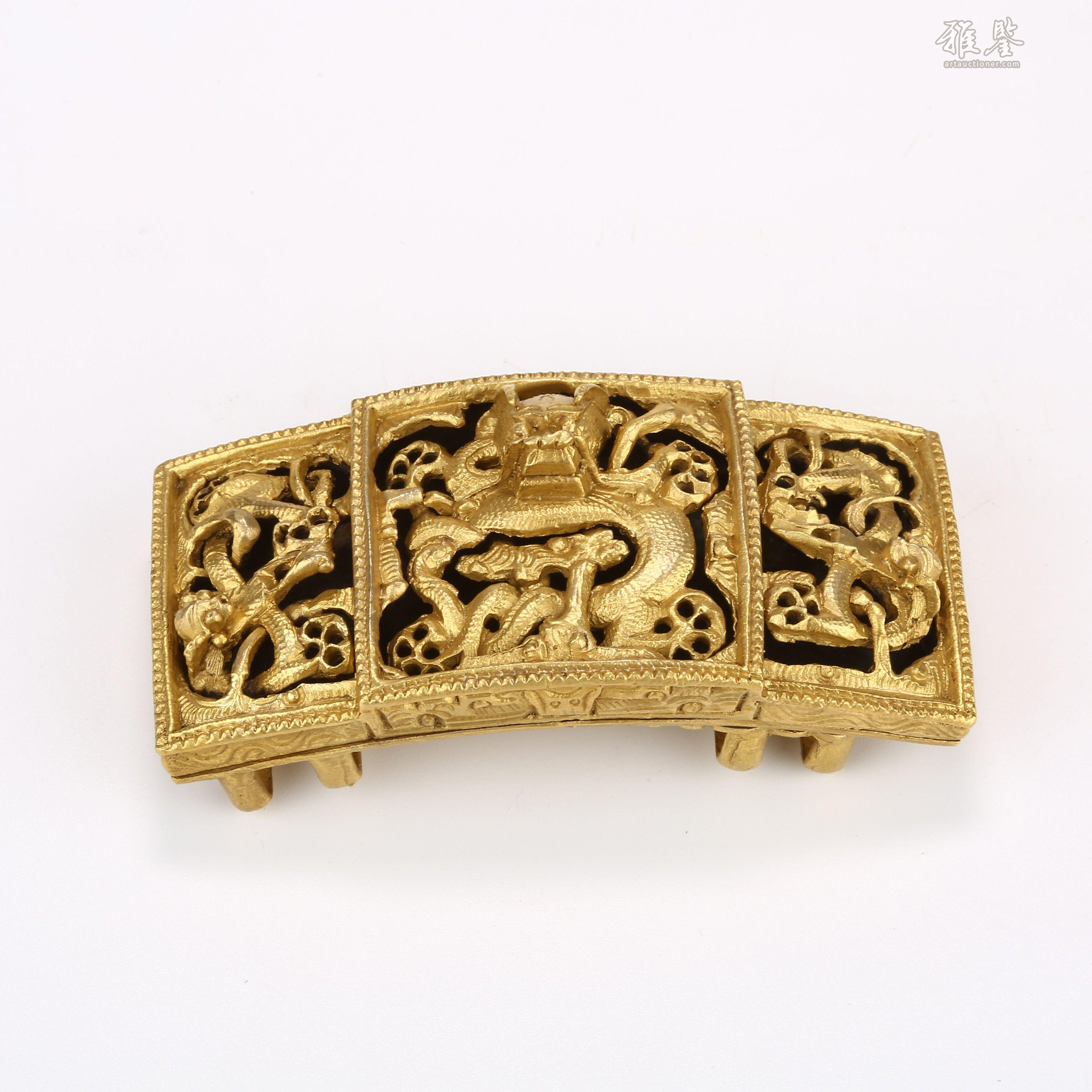 銅鎏金龍紋帶扣_LOT.207_拍品详情_雅鉴艺术网拍品详情