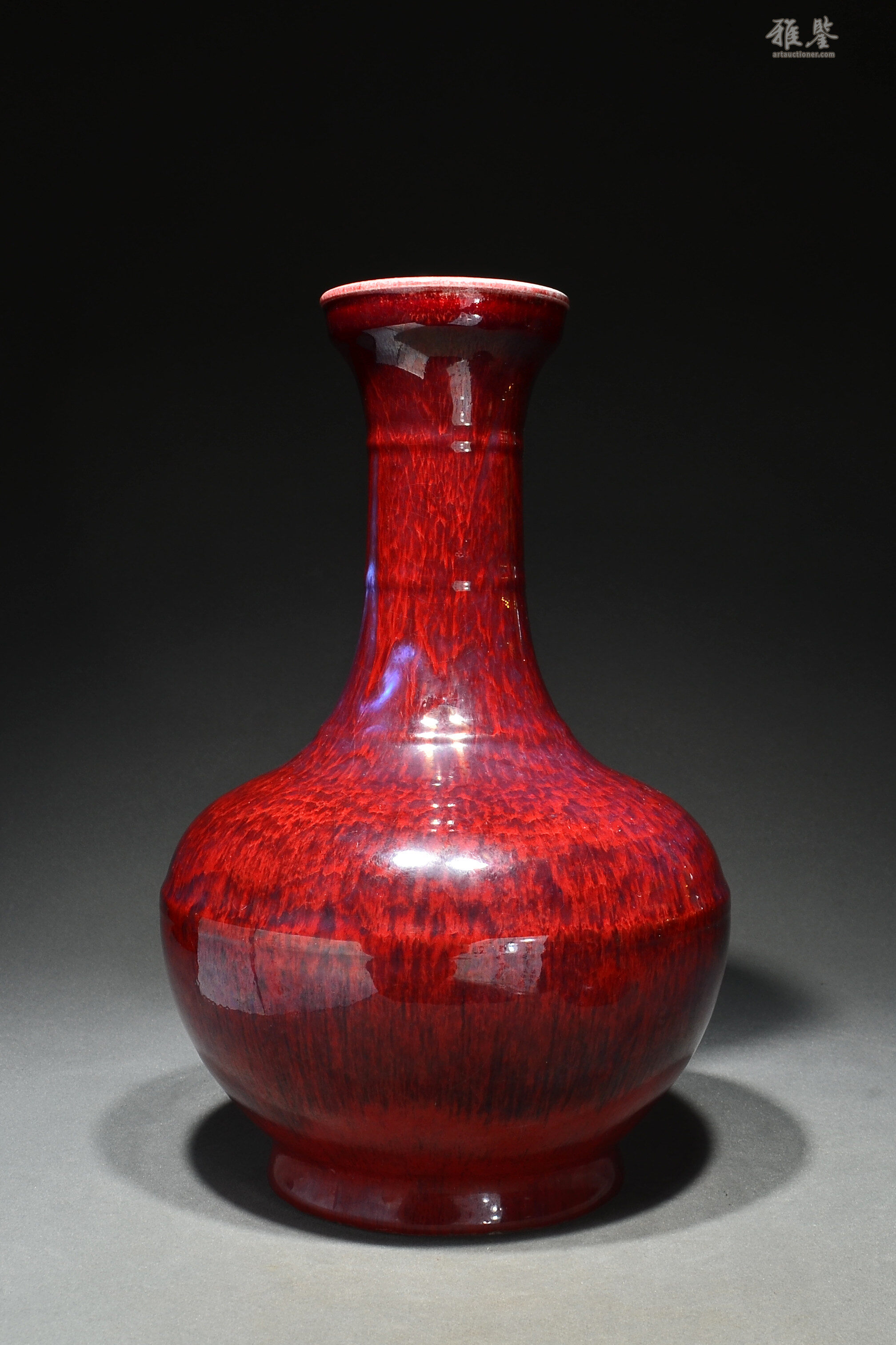 清乾隆·窑变釉弦纹荸荠瓶_LOT.2208_拍品详情_雅鉴艺术网拍品详情