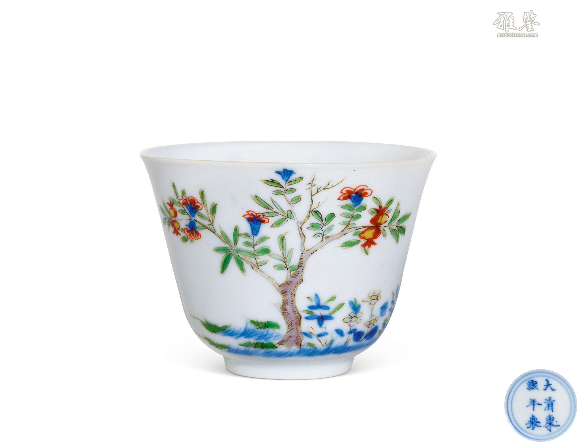 清康熙五彩五月石榴花神杯_LOT.0201_拍品详情_雅鉴艺术网拍品详情
