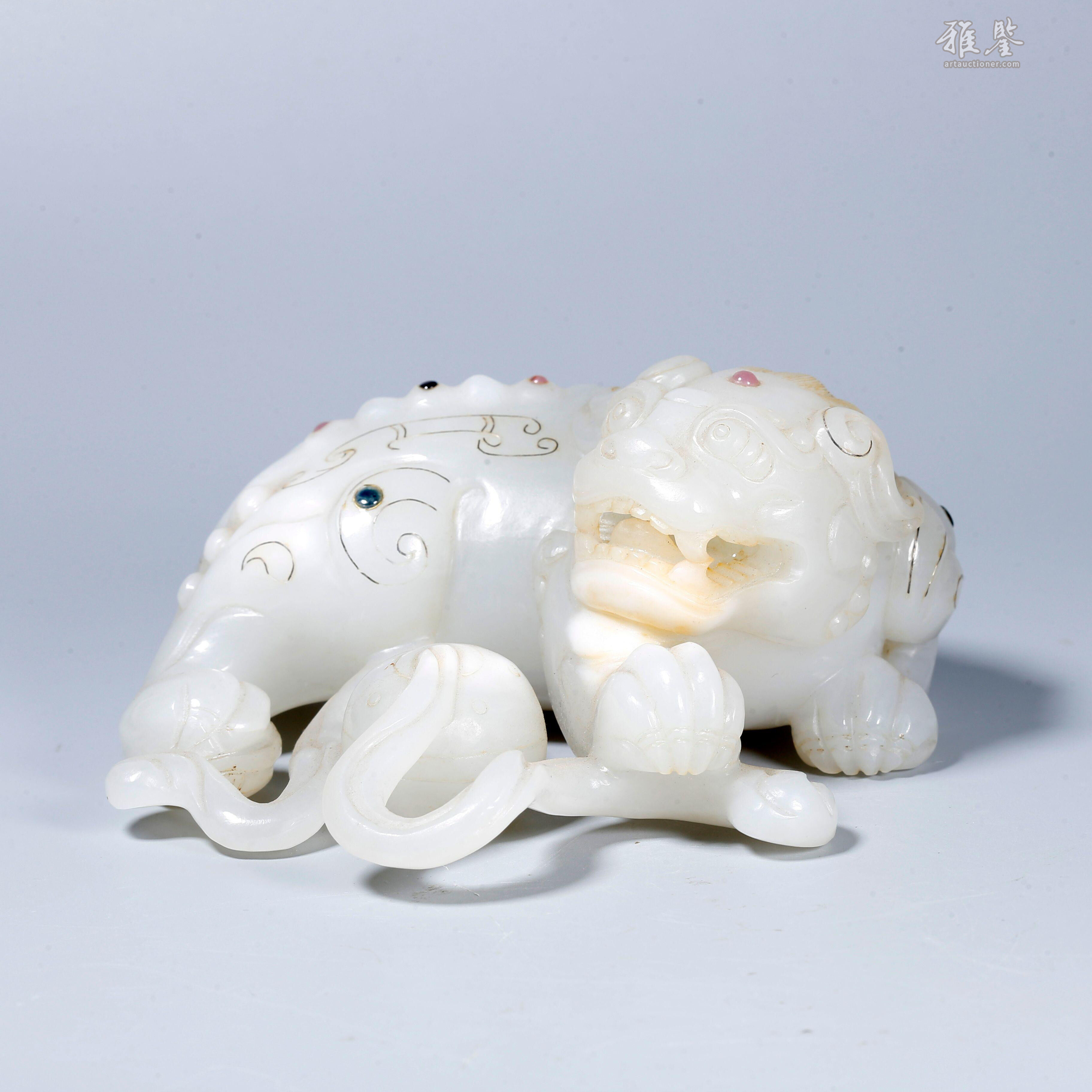 和田玉雕狮子滚绣球形摆件_LOT.20007_拍品详情_雅鉴艺术网拍品详情