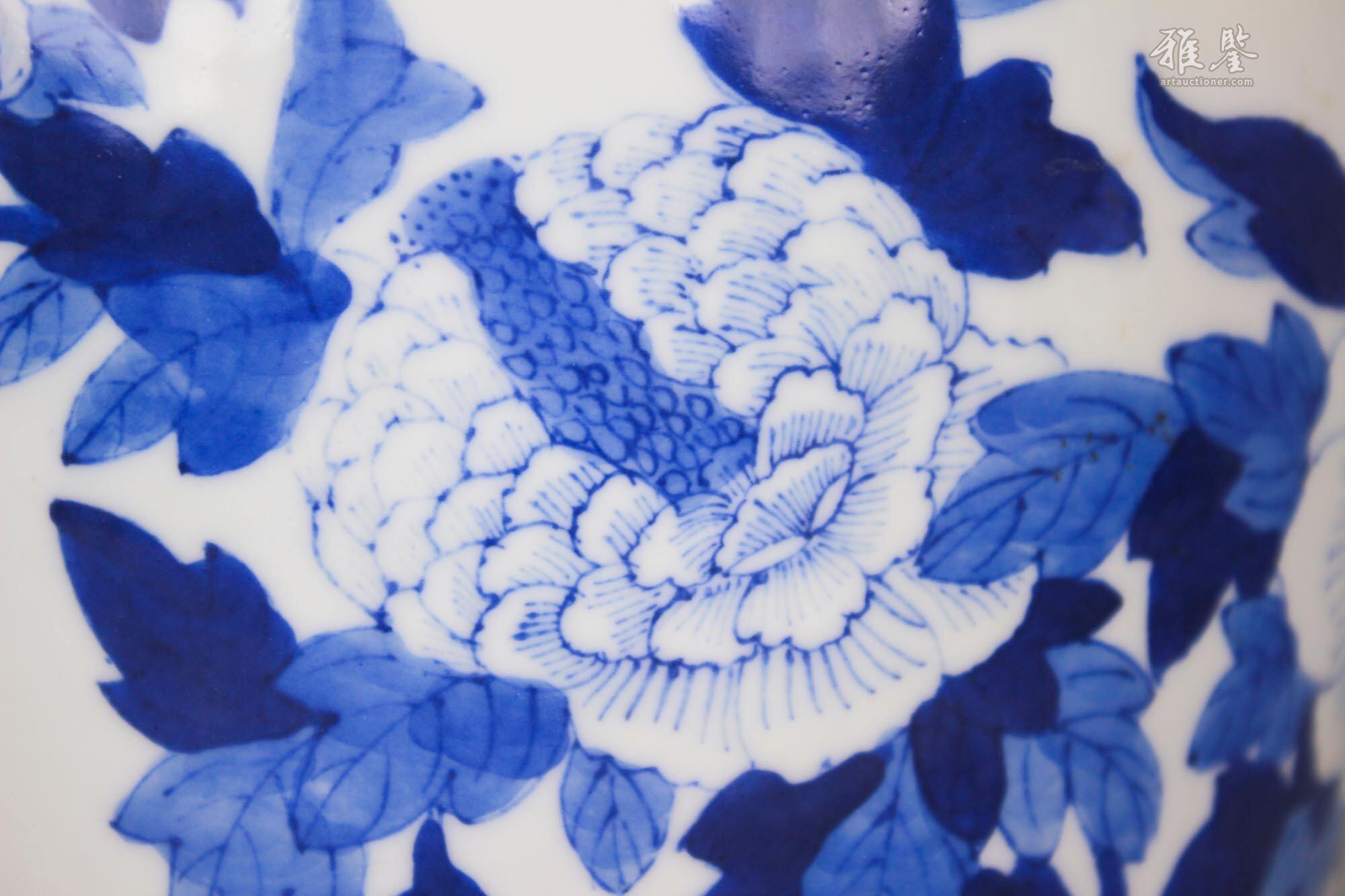 清康熙青花花鸟纹观音瓶（一对)_LOT.25709_拍品详情_雅鉴艺术网拍品详情