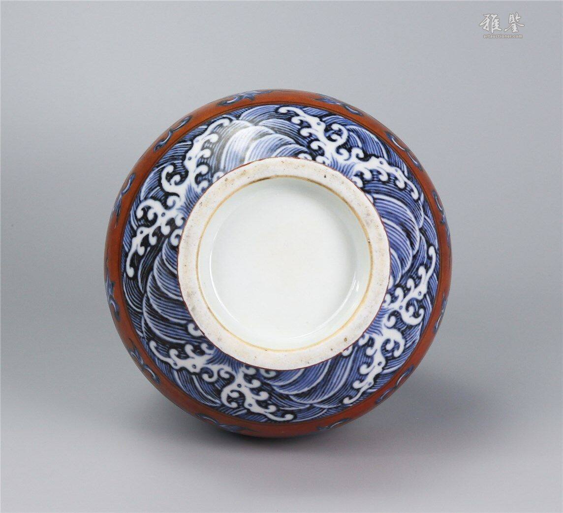 明代明永乐红地青花缠枝莲纹玉壶春瓶_LOT.25624_拍品详情_雅鉴艺术网