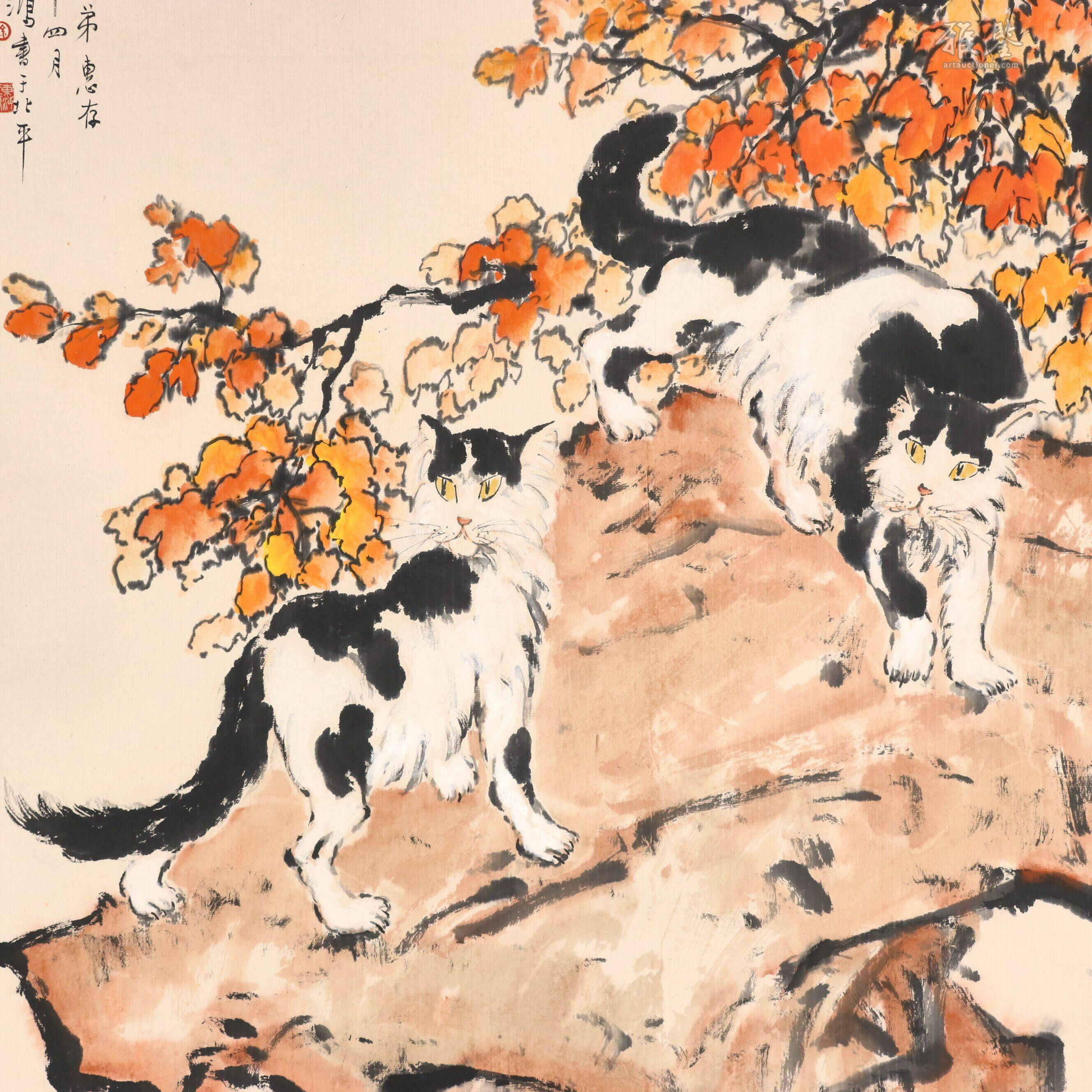 徐悲鴻雙貓圖_LOT.216_拍品详情_雅鉴艺术网拍品详情