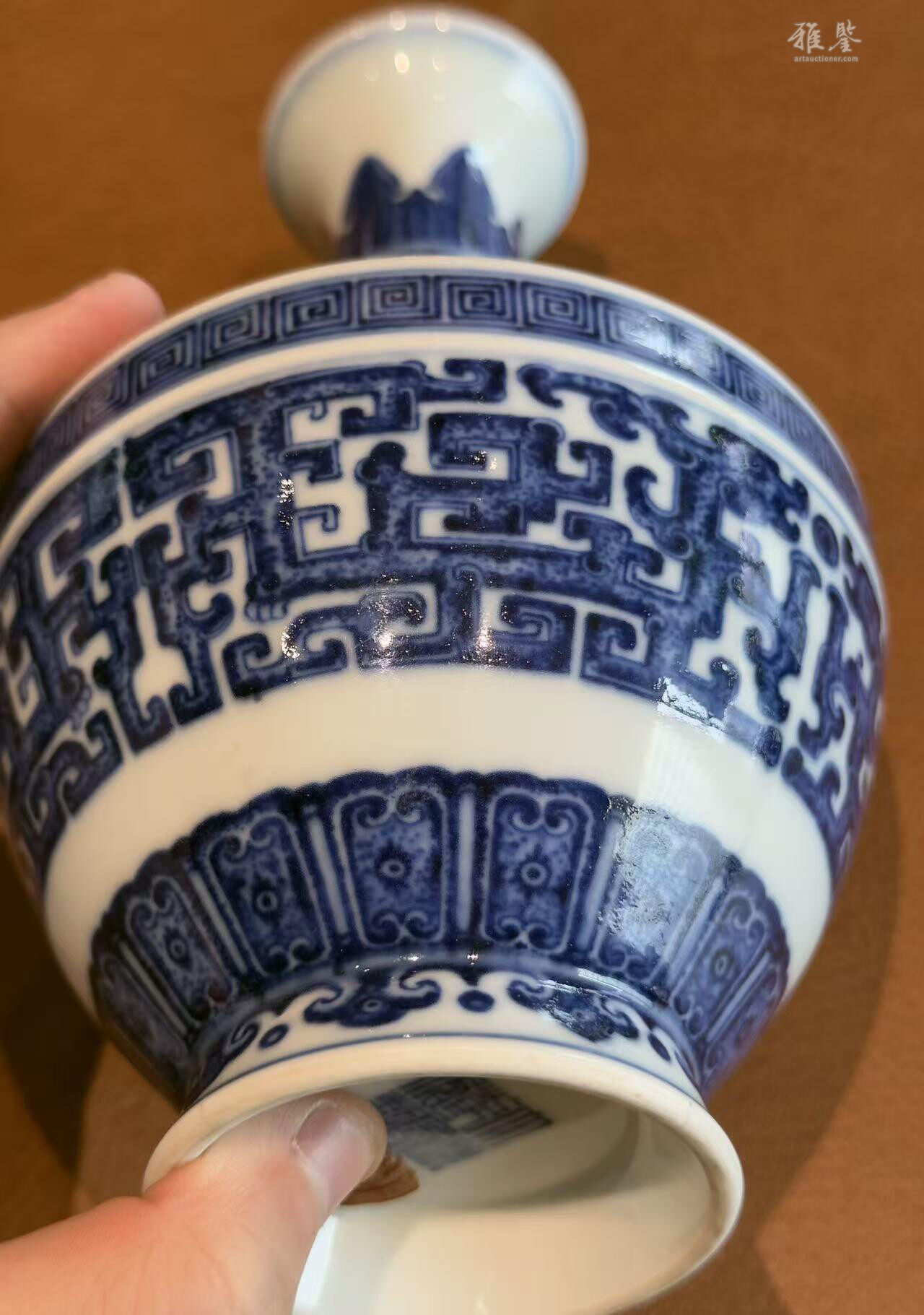 清乾隆青花螭龙纹盖碗尊_LOT.373_拍品详情_雅鉴艺术网拍品详情