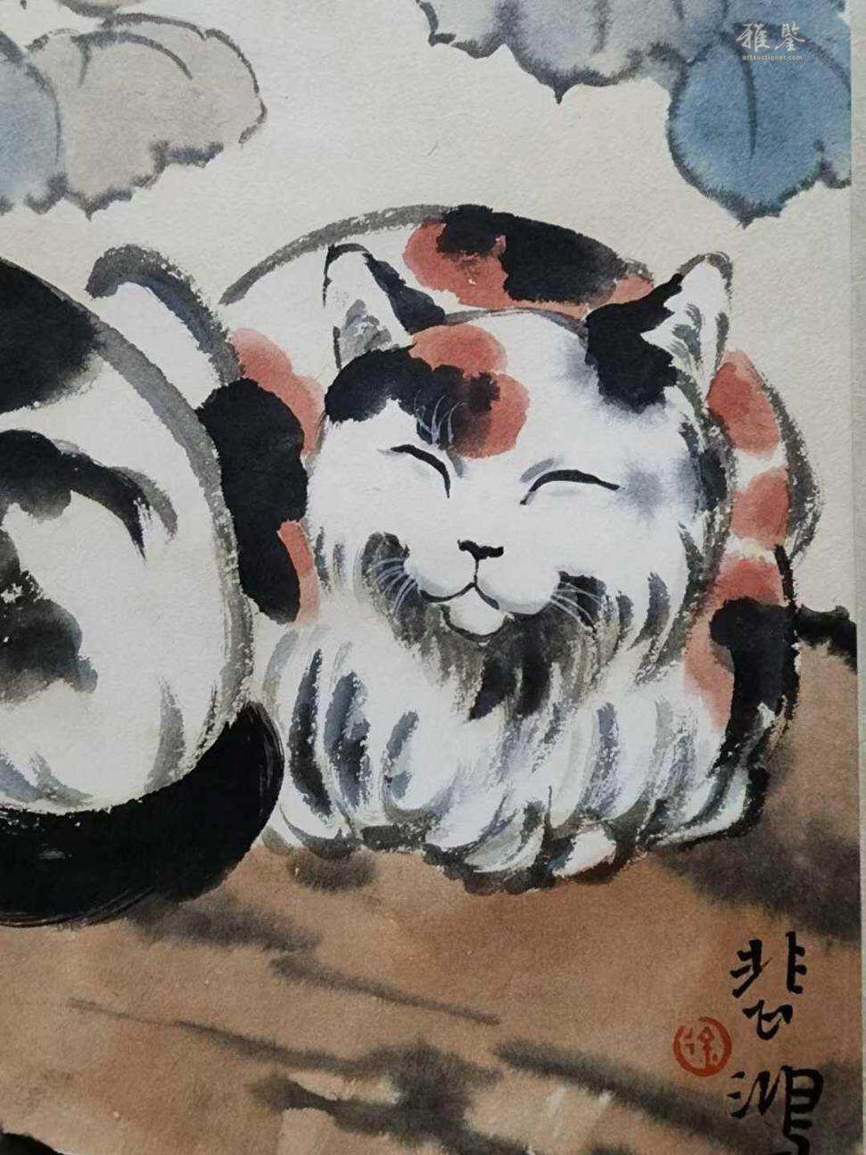 徐悲鸿双猫图_LOT.008_拍品详情_雅鉴艺术网拍品详情