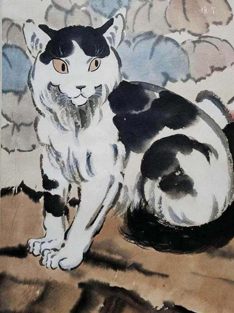 徐悲鴻風の「双猫図」 双猫- 徐悲鸿— Google 艺术与文化