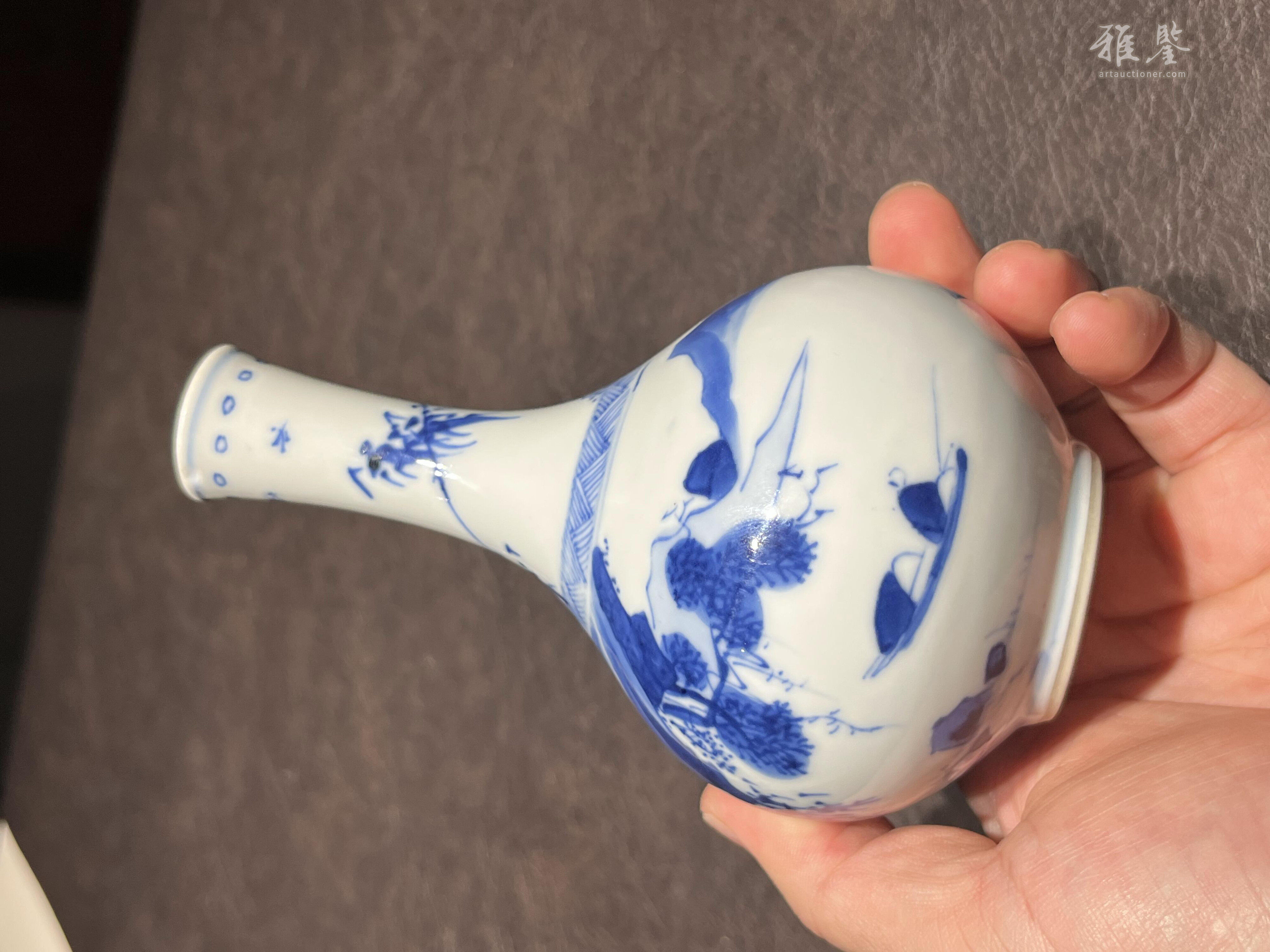 清康熙青花山水人物长颈瓶_LOT.13_拍品详情_雅鉴艺术网拍品详情