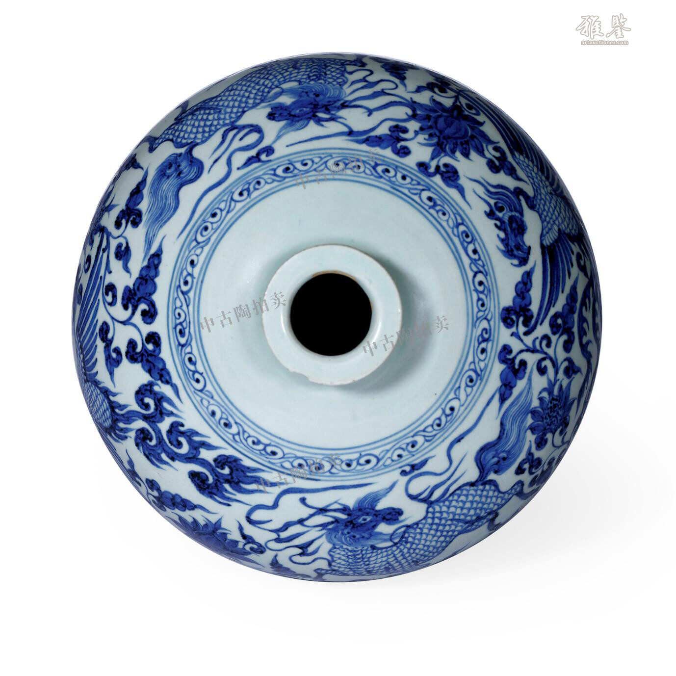 元青花瑞兽缠枝牡丹纹梅瓶_LOT.657_拍品详情_雅鉴艺术网拍品详情
