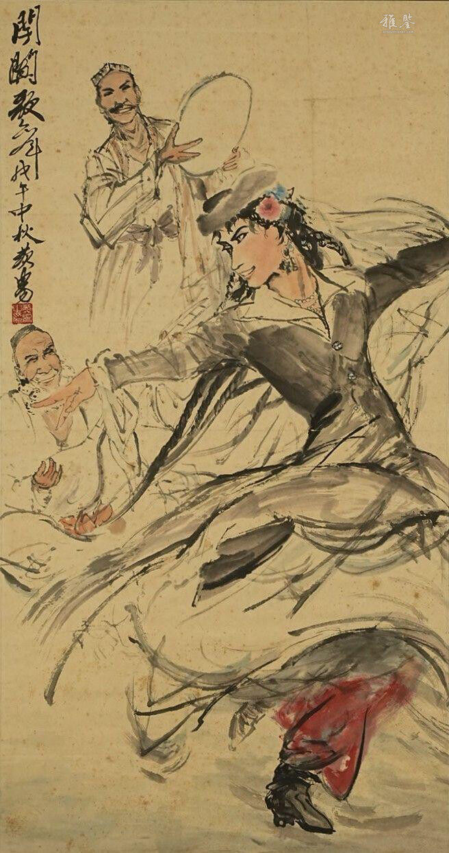 黄胄人物图纸本框装_LOT.1175_拍品详情_雅鉴艺术网拍品详情