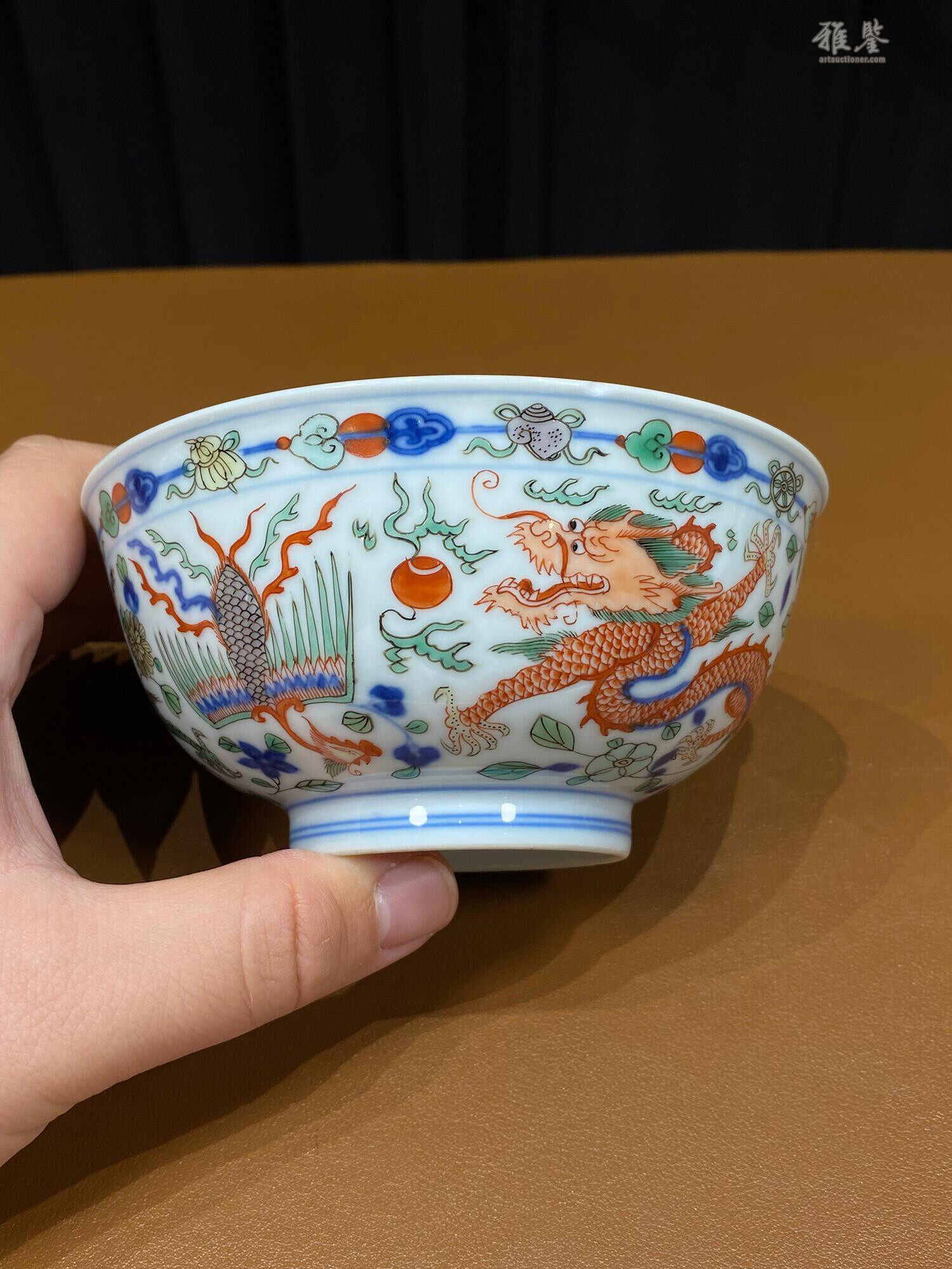 清康熙青花五彩龙凤纹碗_LOT.46_拍品详情_雅鉴艺术网拍品详情