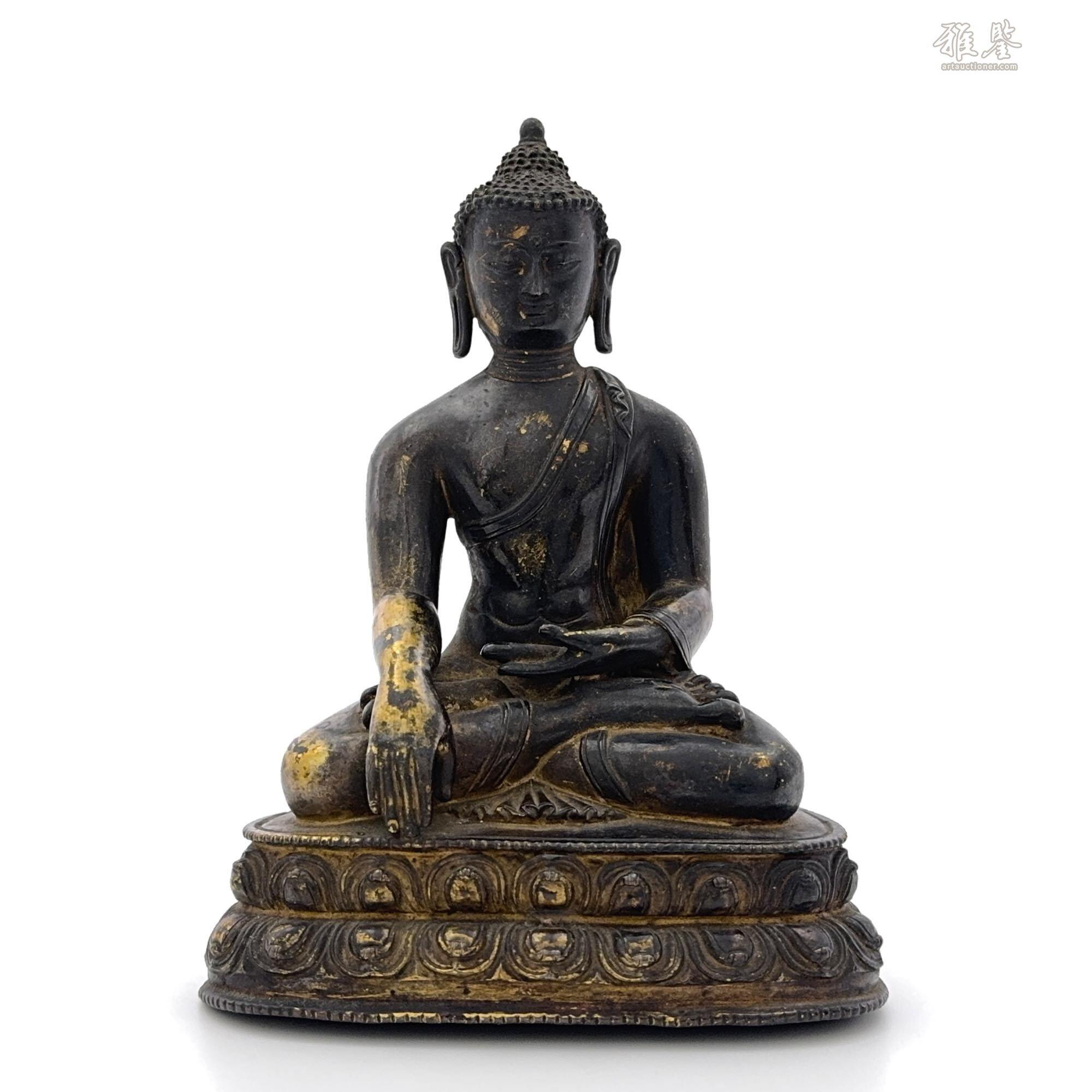 西蔵十七世紀銅鎏金釈迦牟尼坐像_LOT.168_拍品详情_雅鉴艺术网拍品详情