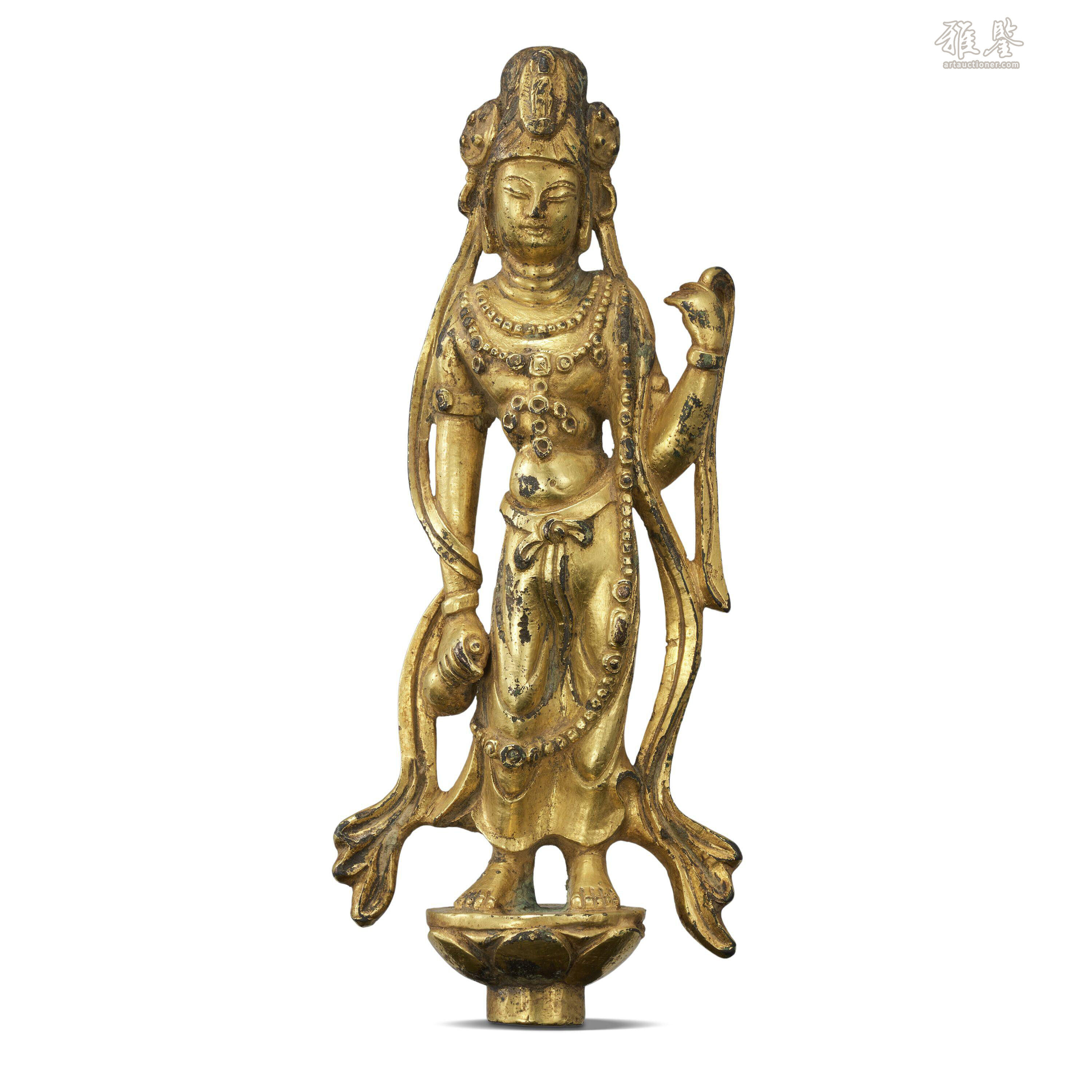 仏教美術 仏像 観音菩薩像 「大明永楽年施」款 ◇21 観音菩薩立像
