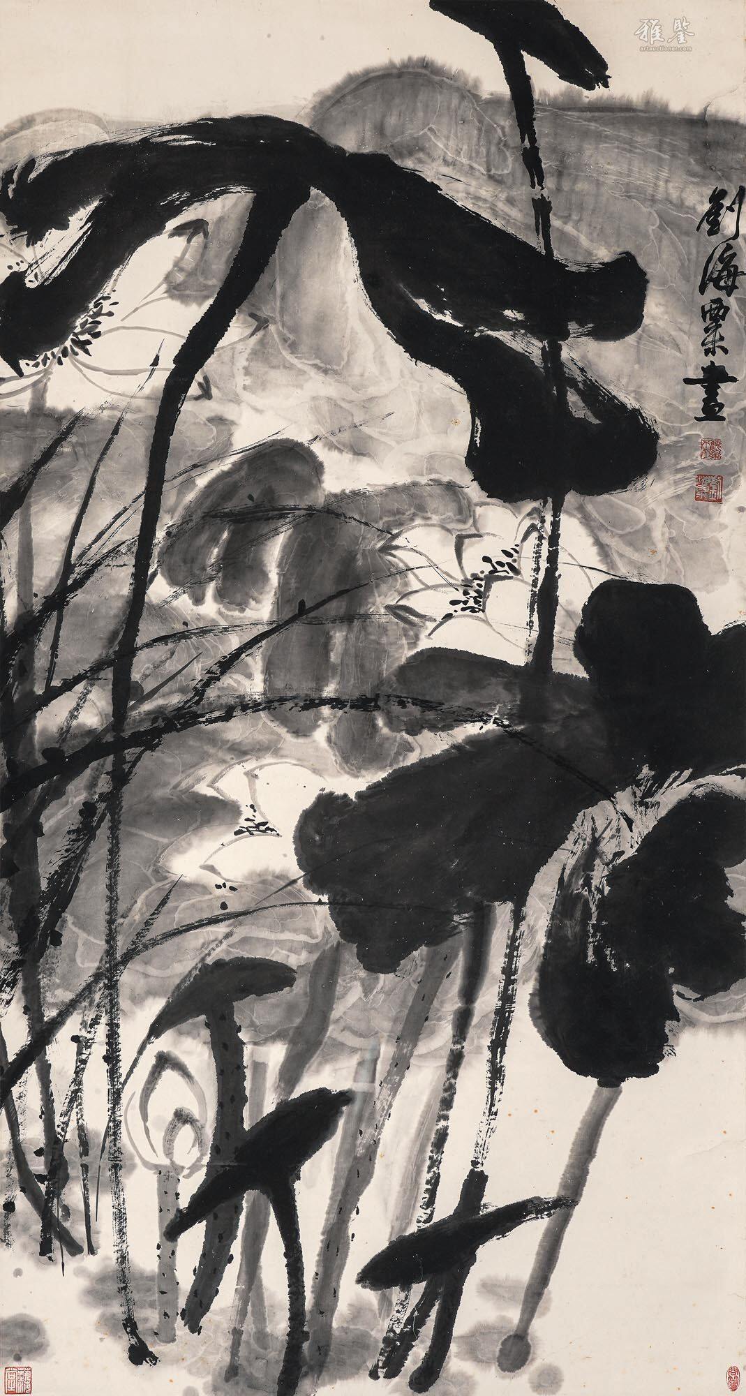 刘海粟墨荷立轴_LOT.0479_拍品详情_雅鉴艺术网拍品详情
