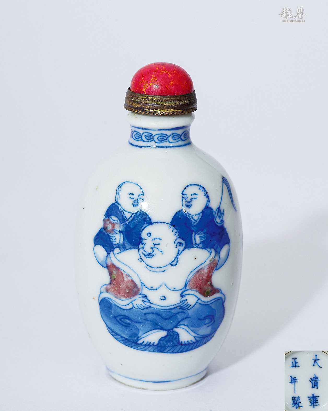 清青花釉里红弥勒烟壶_LOT.0027_拍品详情_雅鉴艺术网拍品详情
