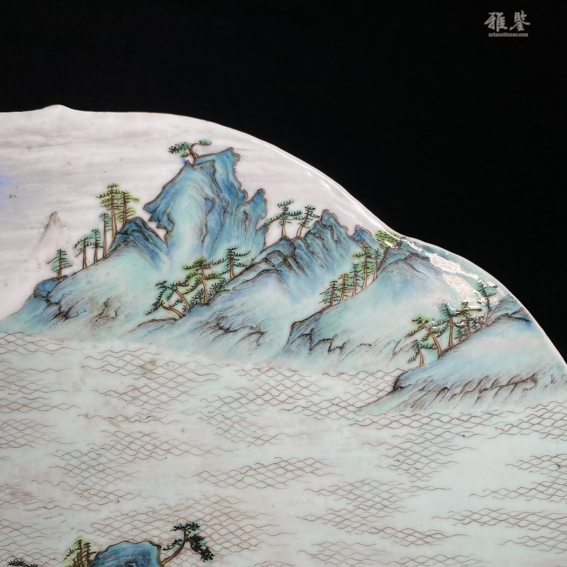 清乾隆唐英製粉彩山水人物图瓷板_LOT.21_拍品详情_雅鉴艺术网拍品详情