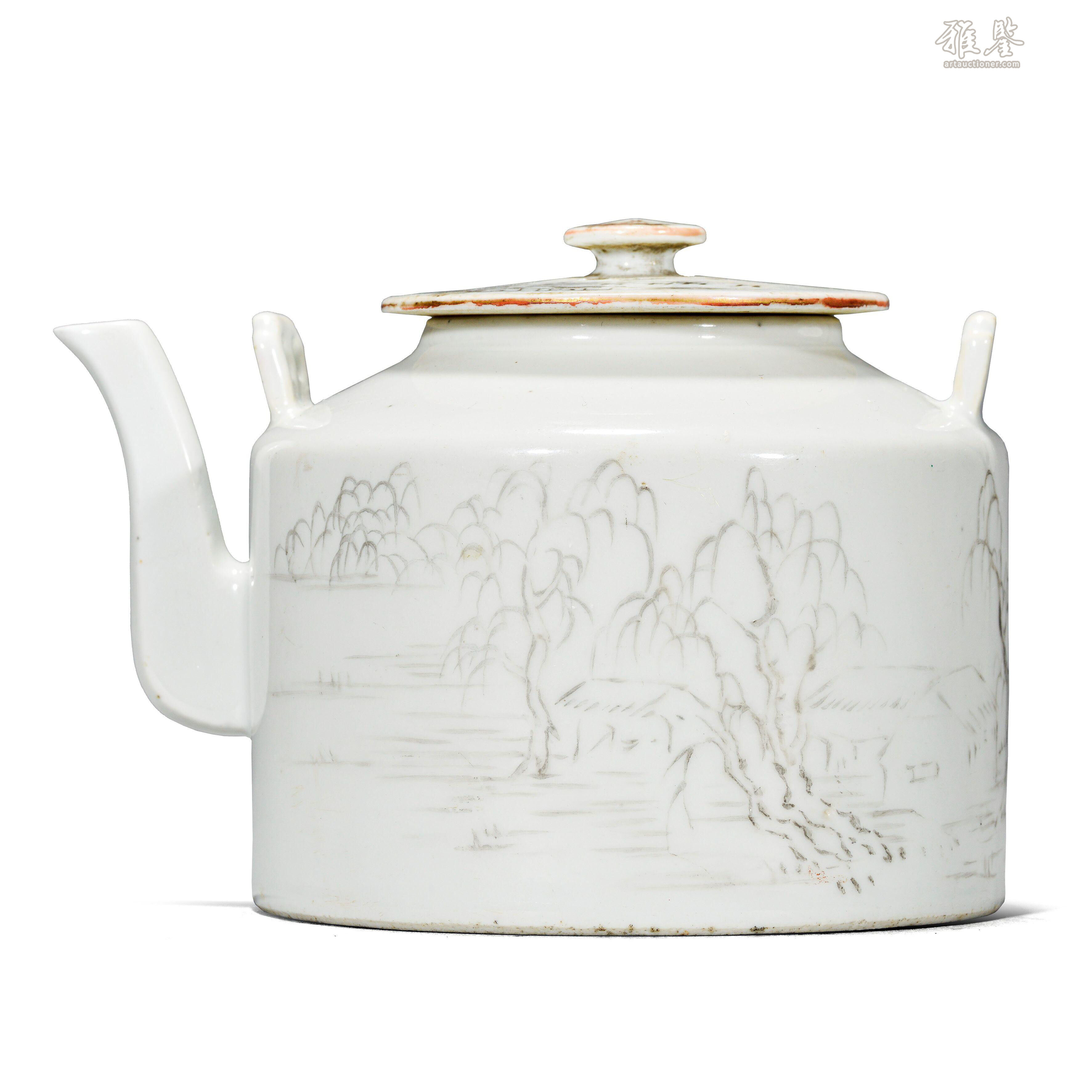 清同治程友石墨彩山水僧帽壶_LOT.411_拍品详情_雅鉴艺术网拍品详情