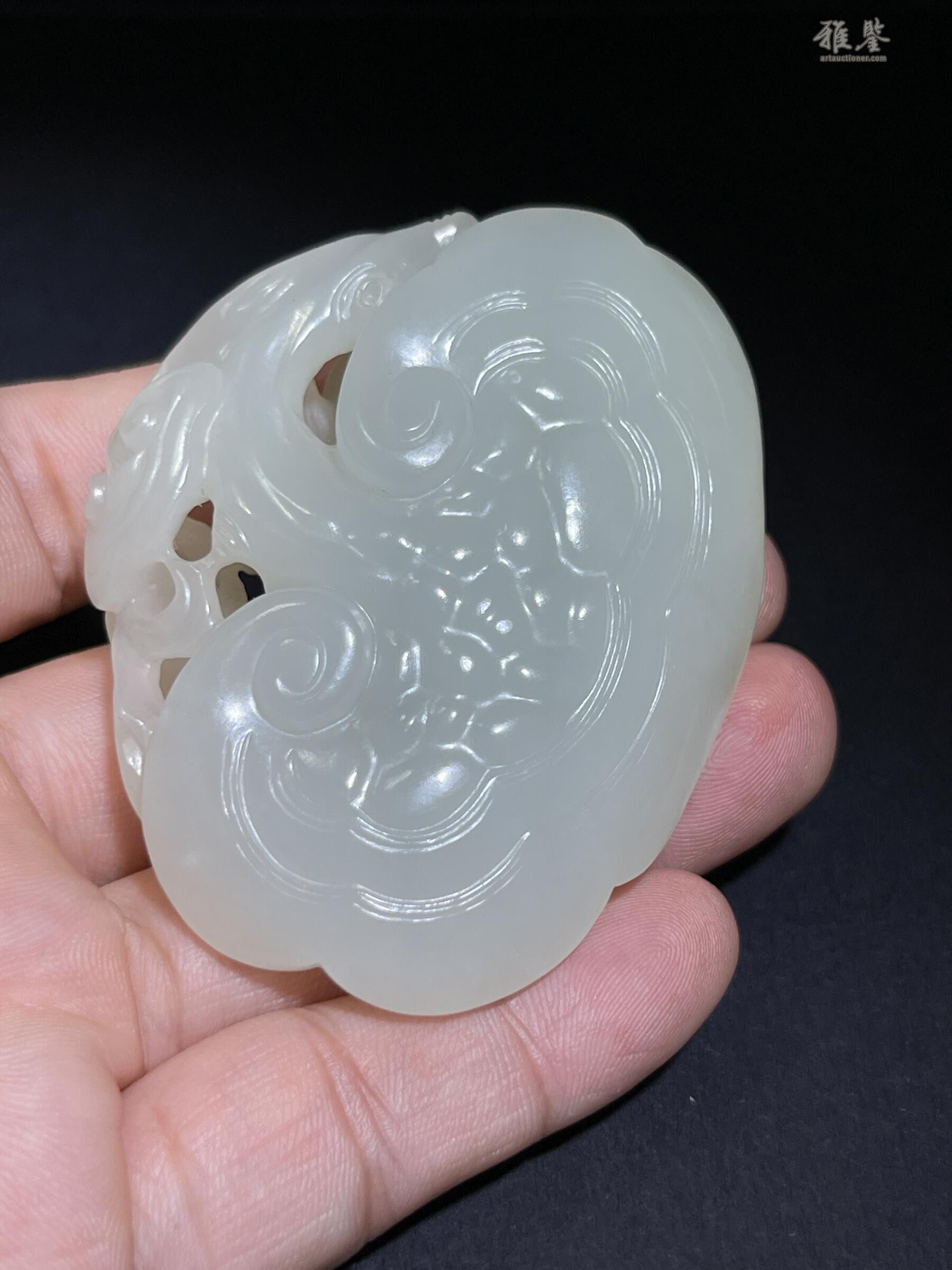 清代和田白玉巧雕福寿如意_LOT.428_拍品详情_雅鉴艺术网拍品详情