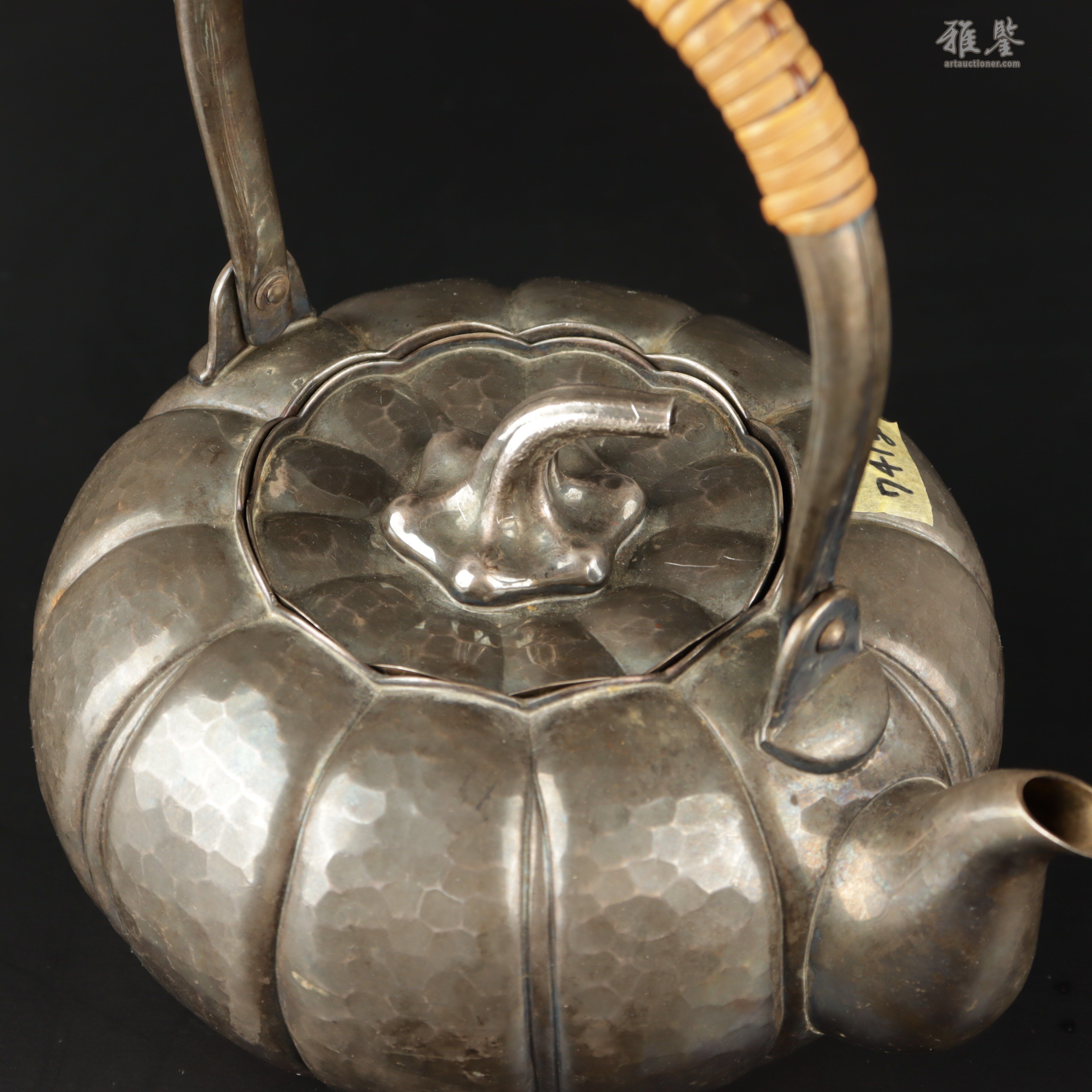 純銀銀瓶松栄堂款南瓜形_LOT.104_拍品详情_雅鉴艺术网拍品详情