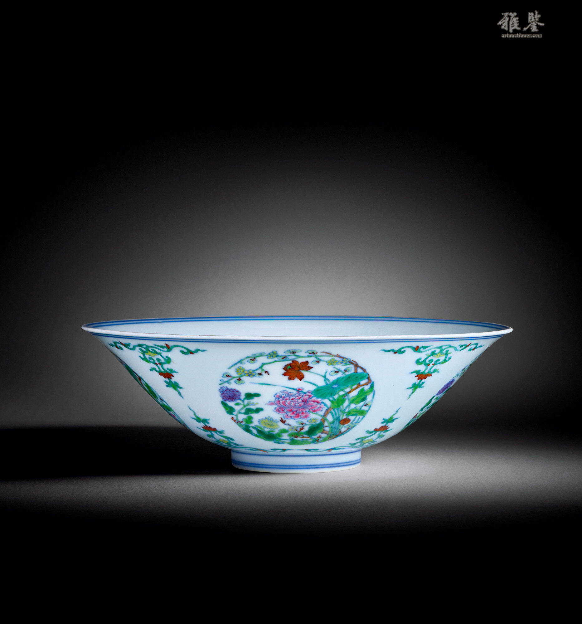 清雍正斗彩团花纹斗笠碗_LOT.211_拍品详情_雅鉴艺术网拍品详情